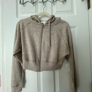Altar'd State Cropped Taupe Knit Sweater